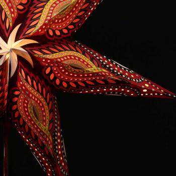 Preview: NAGA  orange goldglitter - Foldable glowing star, paper poinsettia with 7points, 60 cm